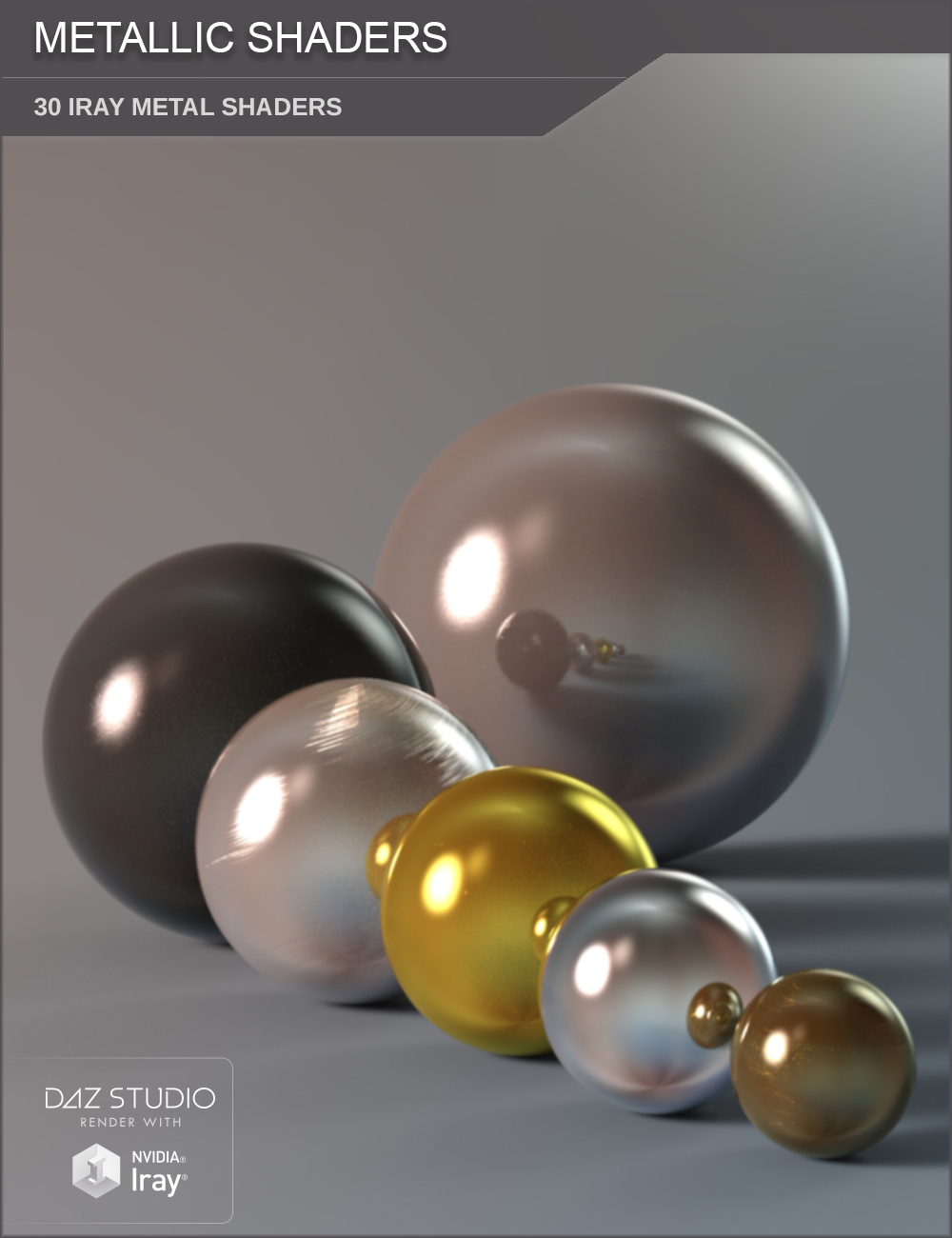 Metallic Shaders for Iray and Merchant Resource by: SF-Design, 3D Models by Daz 3D