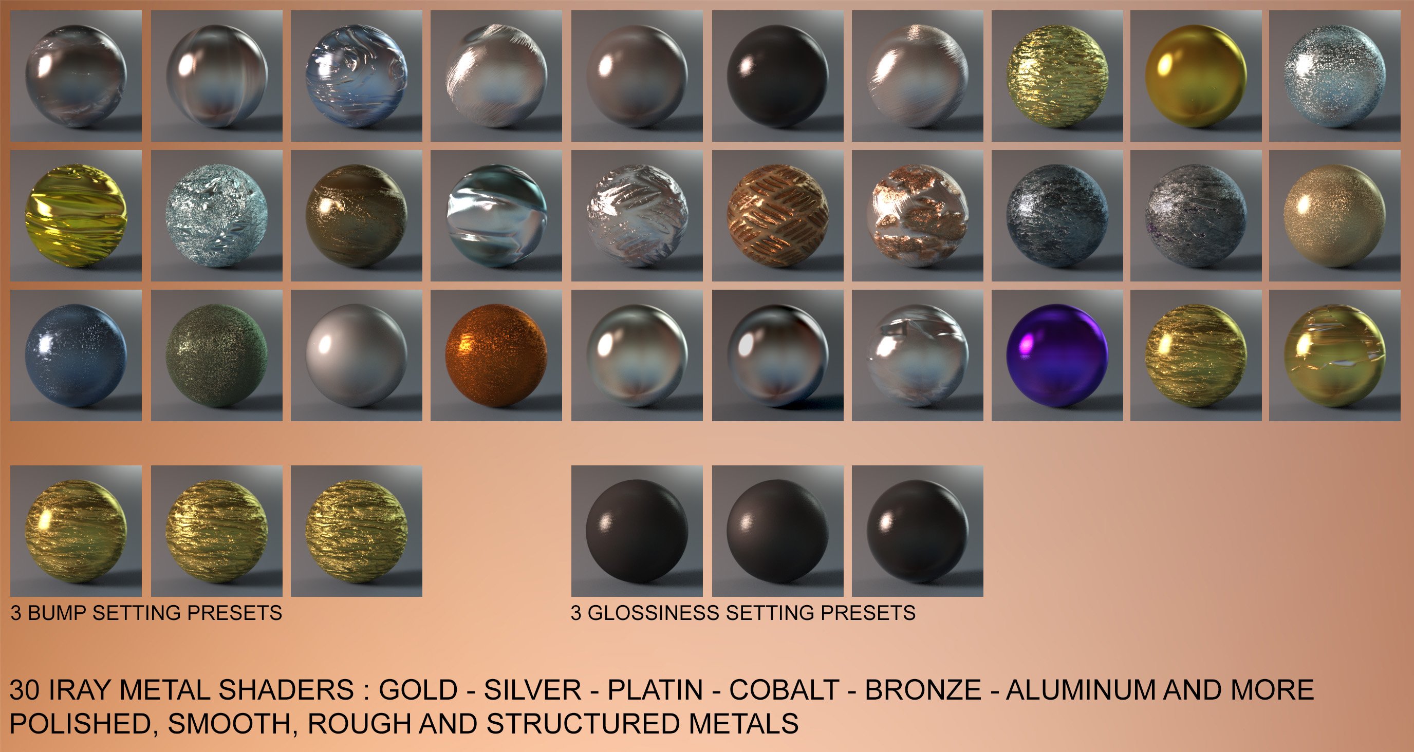 Metallic Shaders for Iray and Merchant Resource | Daz 3D