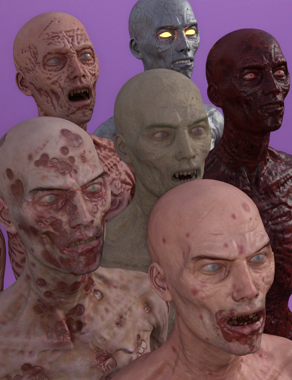 Skins for Markus Zombie by: Oskarsson, 3D Models by Daz 3D