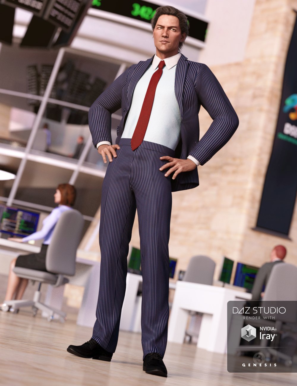 Trading Floor Outfit for Genesis 3 Male(s) by: Mada, 3D Models by Daz 3D