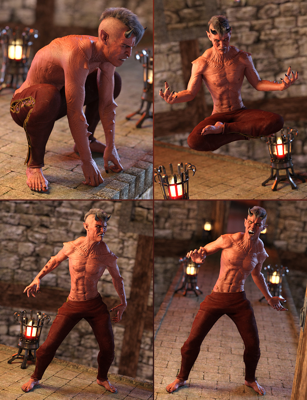 Night Creatures Poses and Expressions Set for Genesis 3 Male(s) by: Val3dart, 3D Models by Daz 3D