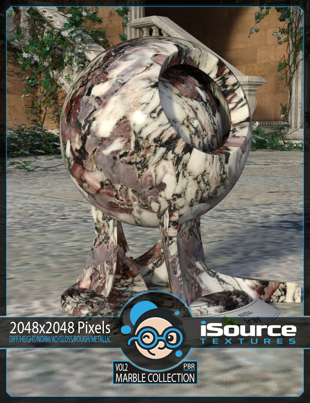 Marble Collection Merchant Resource - Vol2 (PBR Textures) by: iSourceTextures, 3D Models by Daz 3D