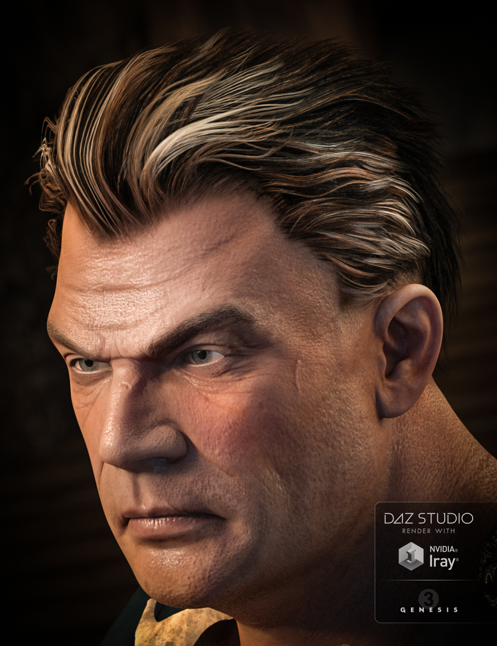 Mathius Hair for Genesis 3 Male(s) by: goldtassel, 3D Models by Daz 3D