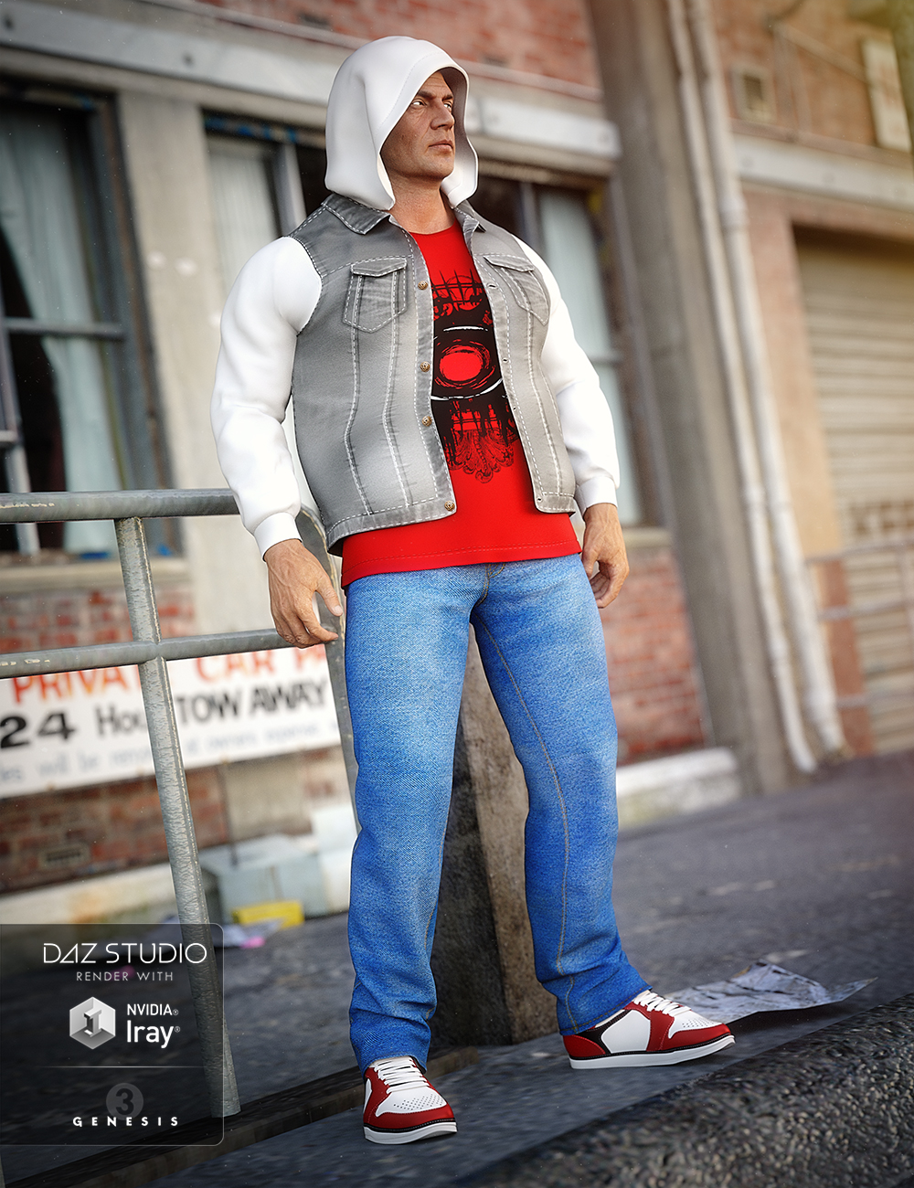 Hoodie Outfit for Genesis 3 Male(s) by: NikisatezShanasSoulmate, 3D Models by Daz 3D