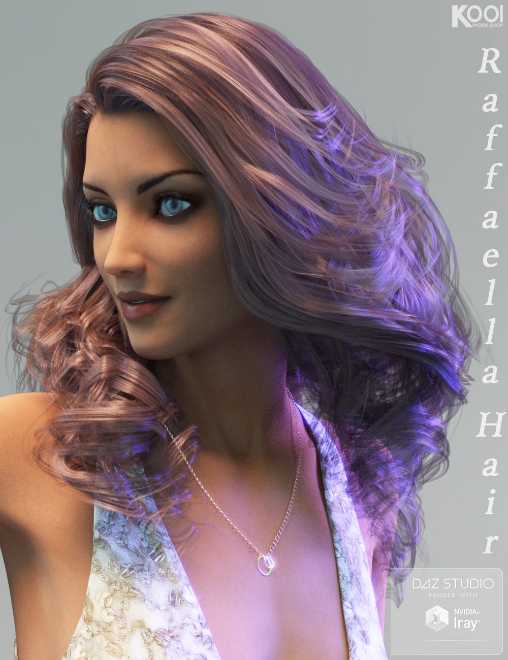 Raffaella Hair for Genesis 3 Female(s) by: Kool, 3D Models by Daz 3D