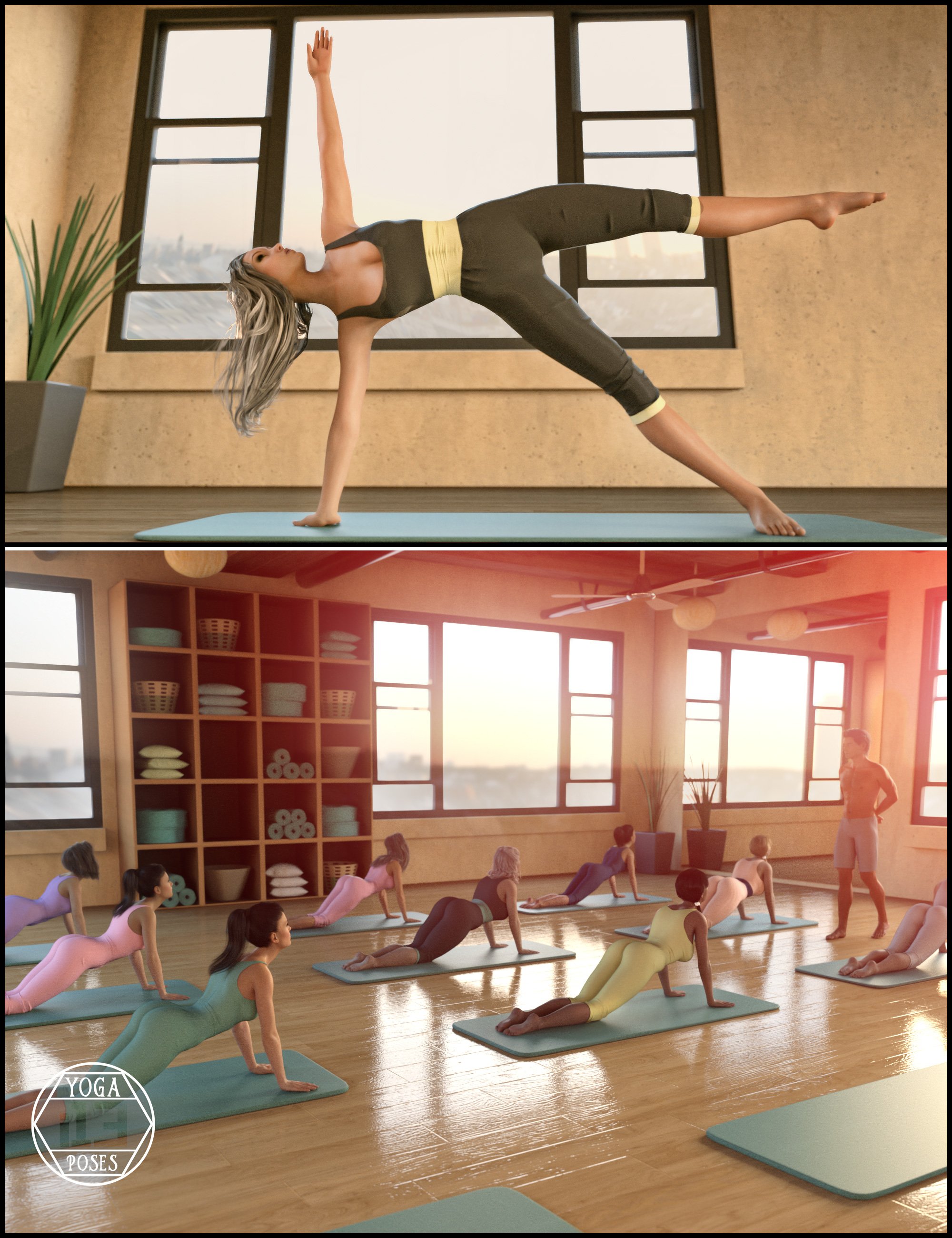 i13 Yoga Pose Collection for the Genesis 3 Female(s) and Genesis 3 Male(s) by: ironman13, 3D Models by Daz 3D