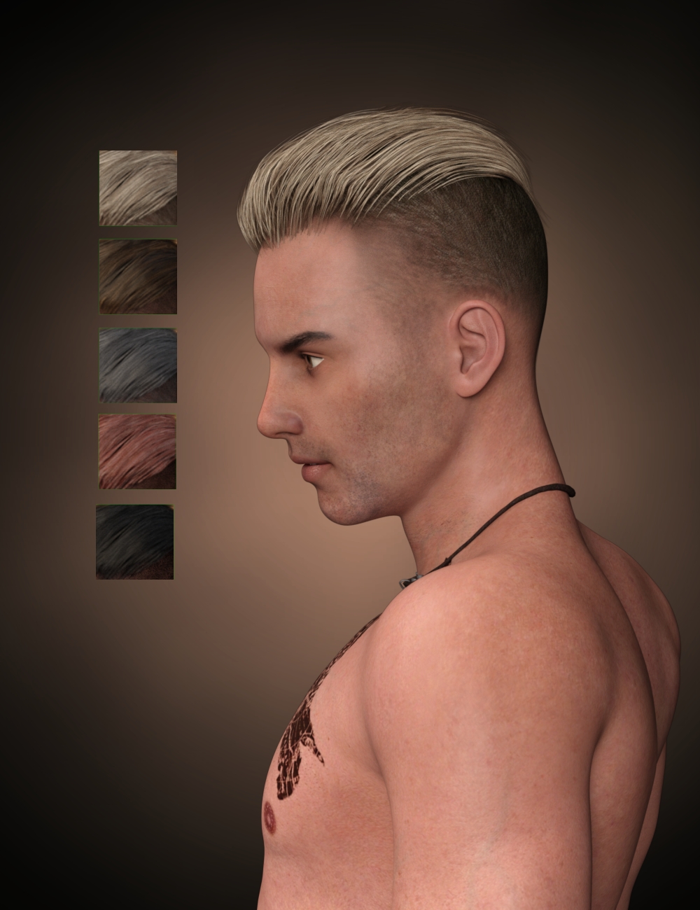 Pompadour Trend Hair for Genesis 3 Male(s) by: Neftis3D, 3D Models by Daz 3D