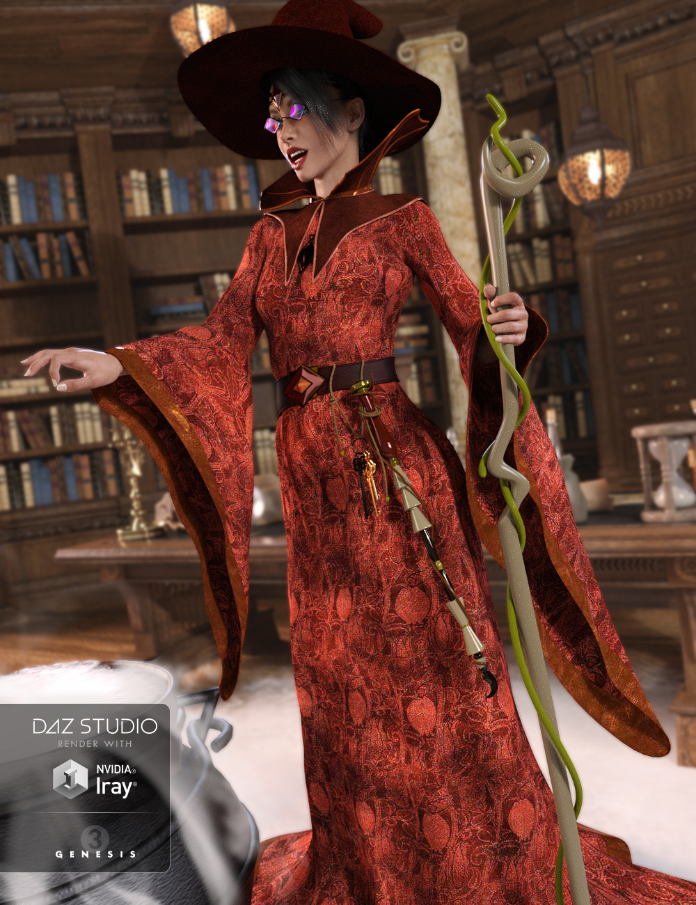 Sorceress for Genesis 3 Female(s) by: JGreenleesPoisenedLily, 3D Models by Daz 3D