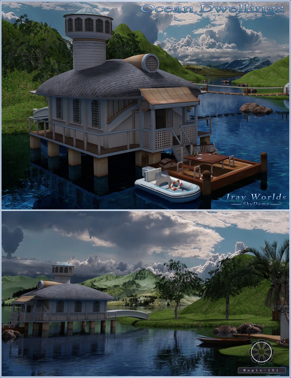 Ocean-Dwellings (Iray Worlds) by: Magix 101, 3D Models by Daz 3D