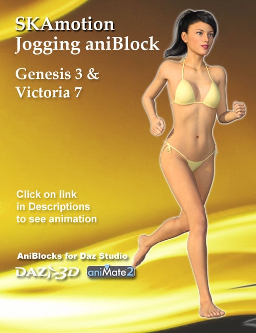 Genesis 3 Female(s) Jogging Aniblocks by: SKAmotion, 3D Models by Daz 3D