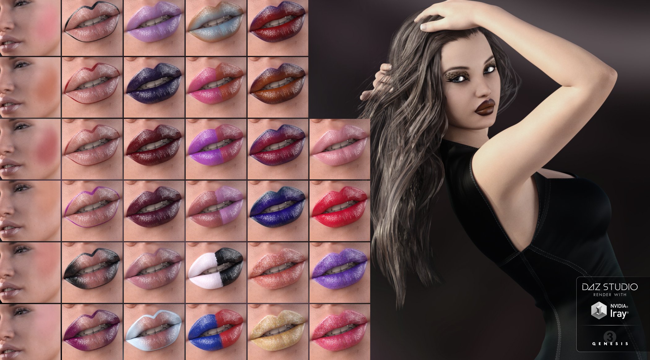 L.I.E Make-up Set 3 for Genesis 3 Female(s) L.I.E Make-up Set 3 for Genesis 3 Female(s) by: Neikdian, 3D Models by Daz 3D