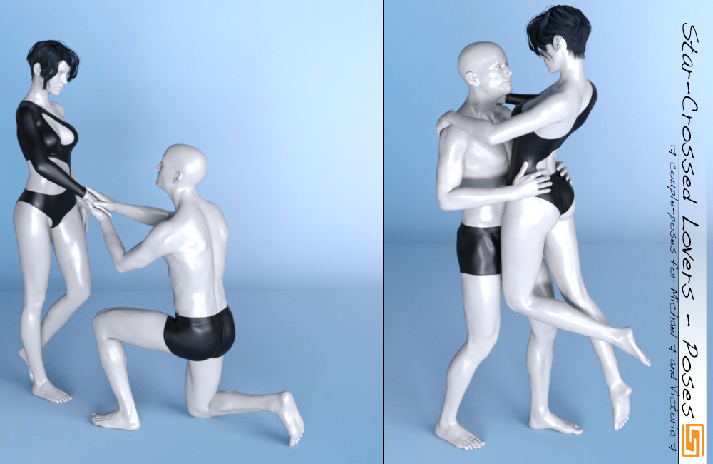 Star-Crossed Lover - Poses for Victoria 7 and Michael 7 by: Sedor, 3D Models by Daz 3D