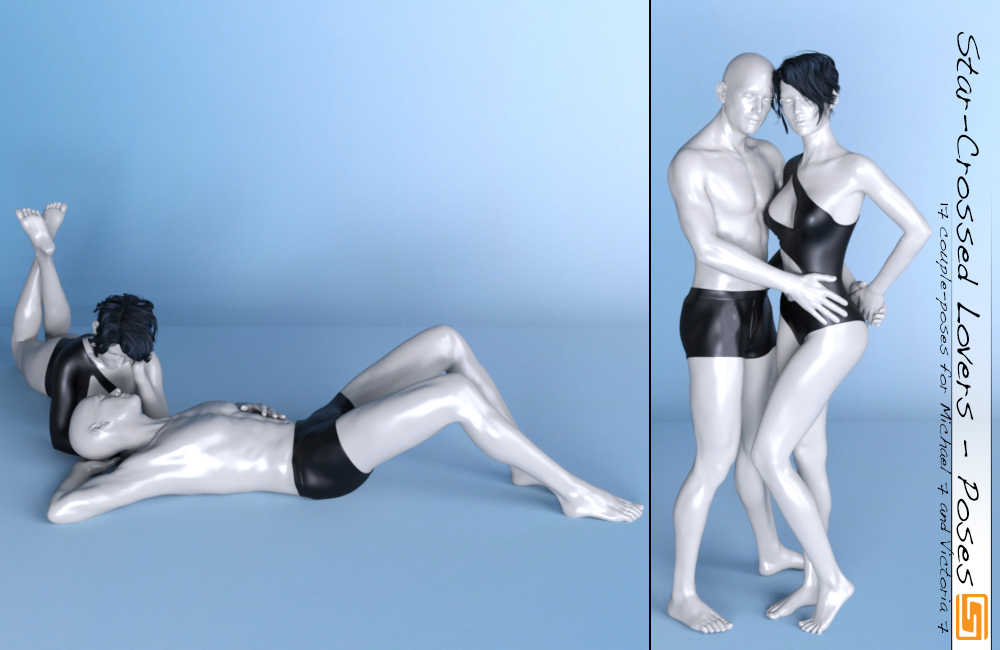 Star-Crossed Lover - Poses for Victoria 7 and Michael 7 by: Sedor, 3D Models by Daz 3D