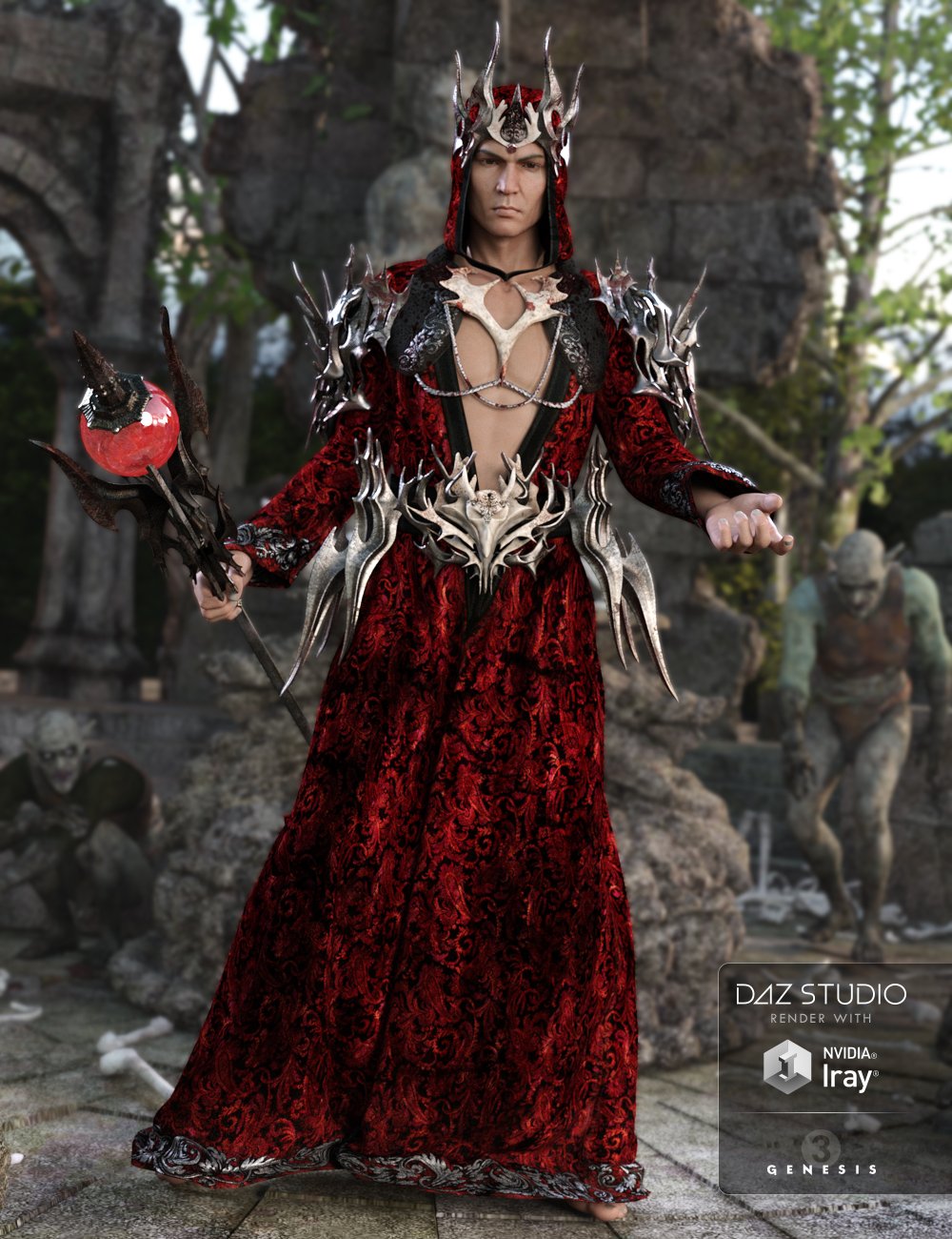 Undead Wizard Outfit for Genesis 3 Male(s) Undead Wizard Outfit for Genesis 3 Male(s) by: NikisatezArien, 3D Models by Daz 3D