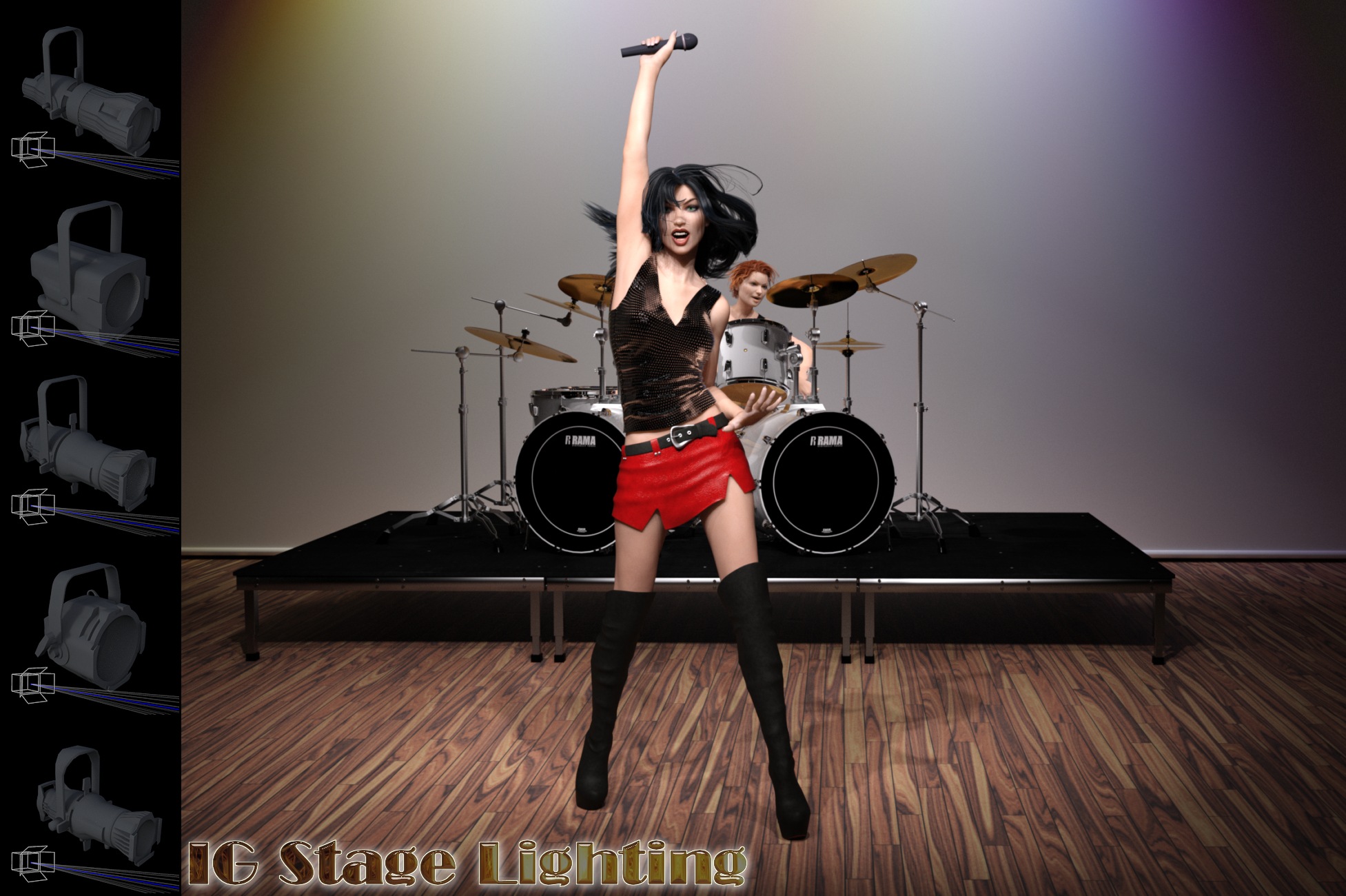 IG Iray Stage Lighting by: IDG DesignsInaneGlory, 3D Models by Daz 3D