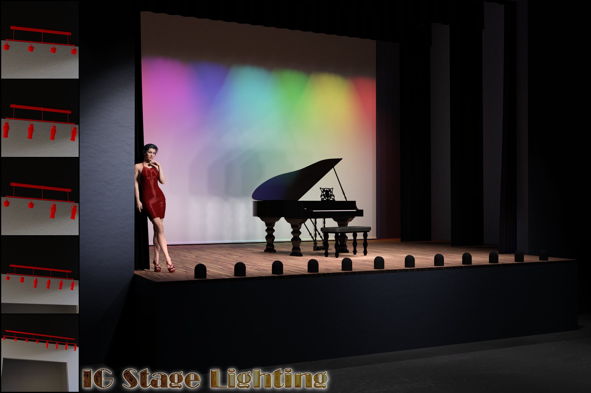 IG Iray Stage Lighting by: IDG DesignsInaneGlory, 3D Models by Daz 3D