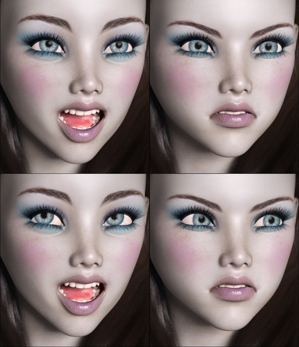 Z Creepy Manner - Dialable Expressions for Clarice by: Zeddicuss, 3D Models by Daz 3D