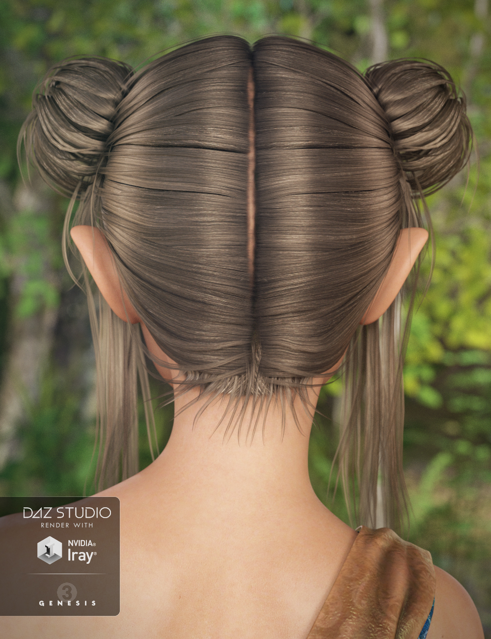 Honey Buns Hair Honey Buns Hair by: Propschick, 3D Models by Daz 3D