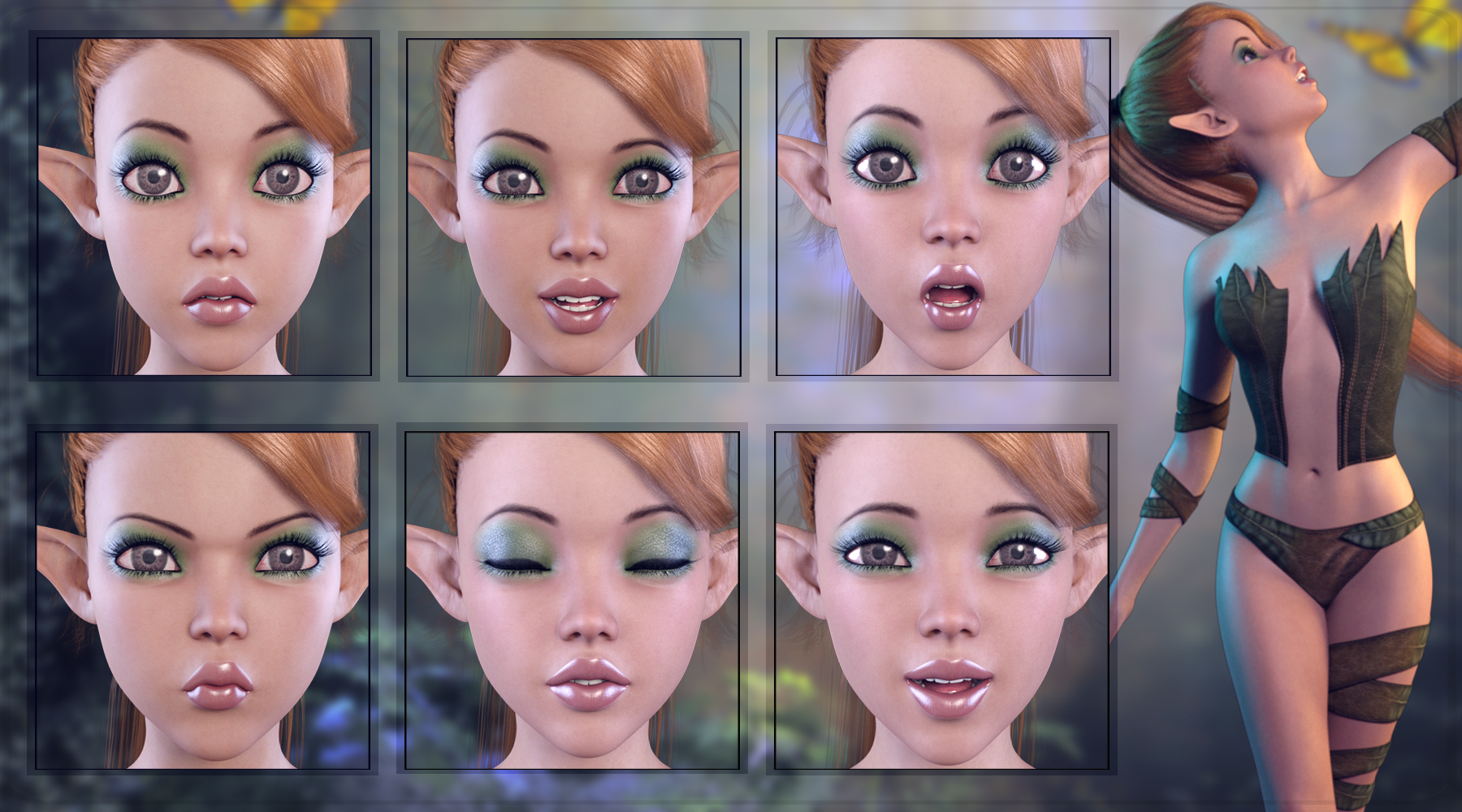 Z Bewitching - Dialable Expressions for Mika 7 by: Zeddicuss, 3D Models by Daz 3D