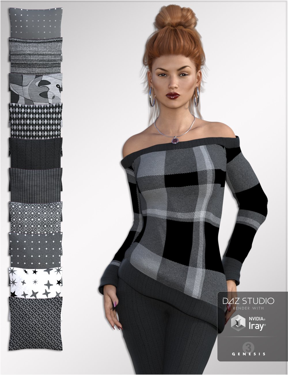 Selection Black and Grey Iray Fabric Shaders Selection Black and Grey Iray Fabric Shaders by: , 3D Models by Daz 3D