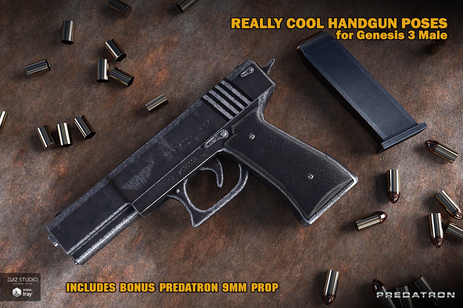 Really Cool Handgun and Poses for Genesis 3 Male Really Cool Handgun and Poses for Genesis 3 Male by: Predatron, 3D Models by Daz 3D