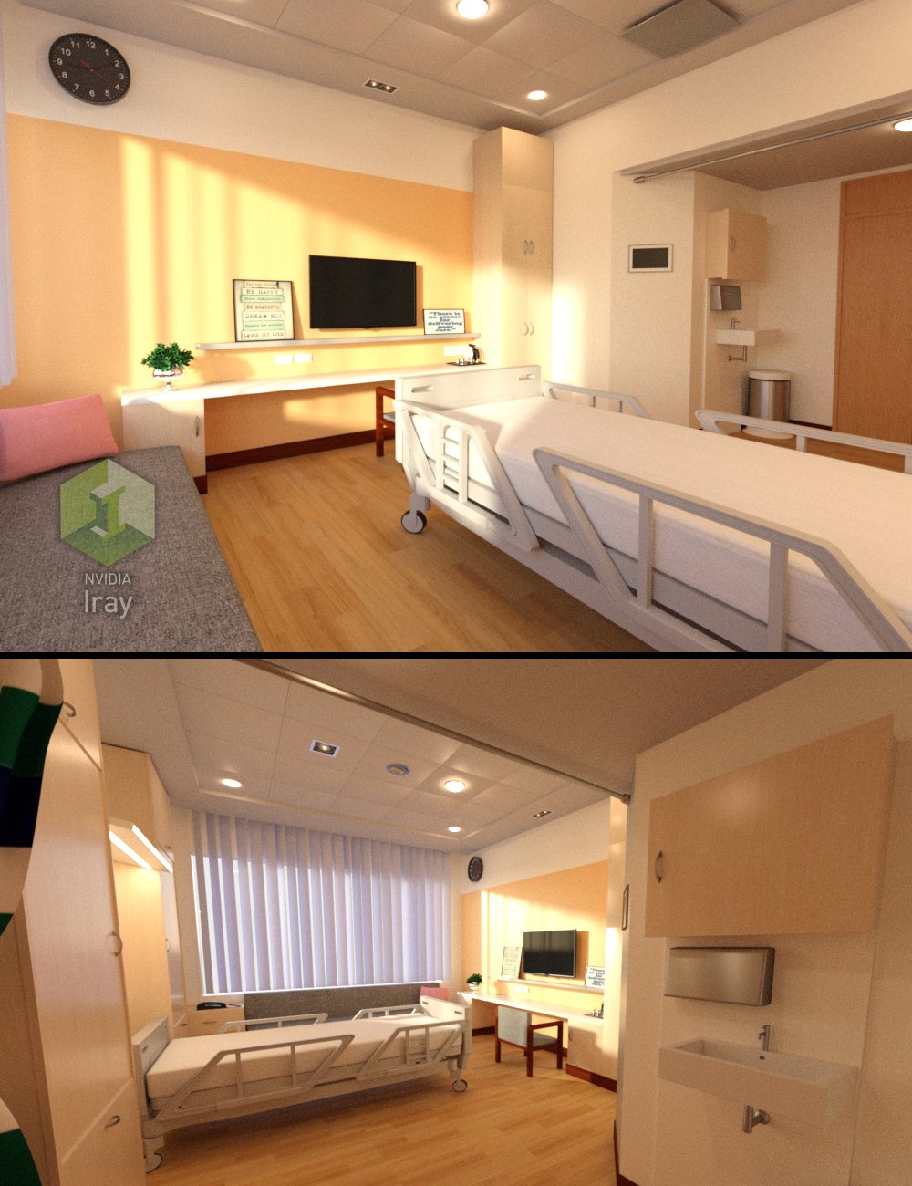 Hospital Bedroom by: Tesla3dCorp, 3D Models by Daz 3D