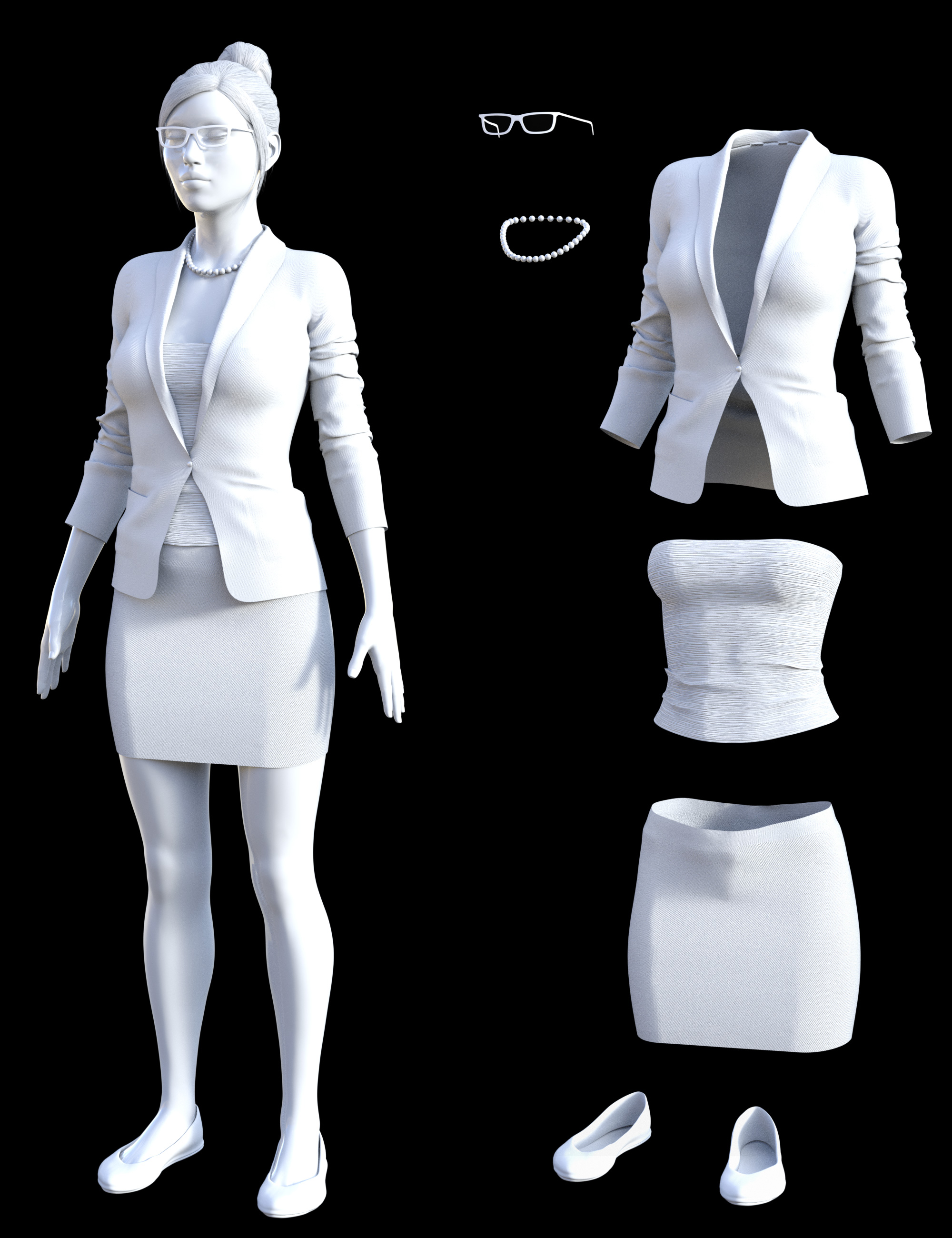 i13 Classroom Teacher Outfit for the Genesis 3 Female(s) by: ironman13, 3D Models by Daz 3D