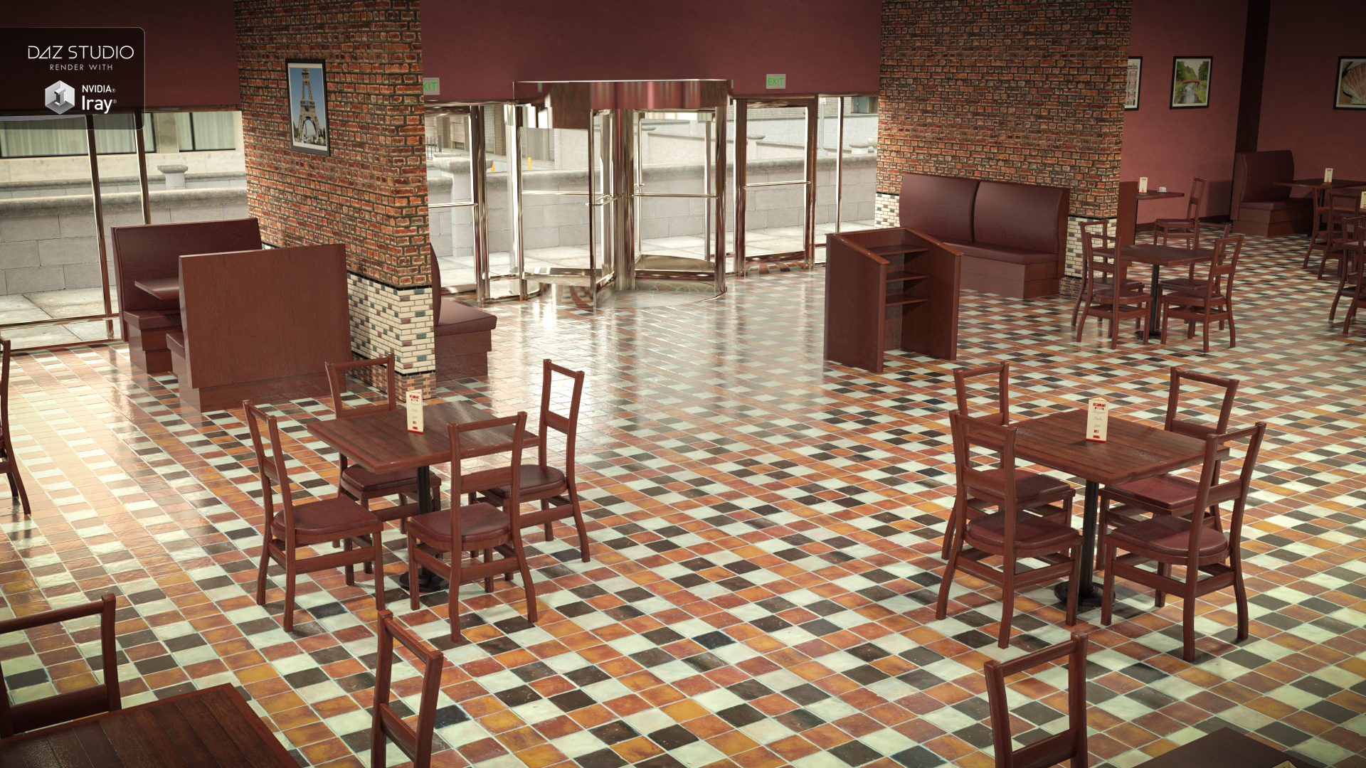 Restaurant Interior by: , 3D Models by Daz 3D