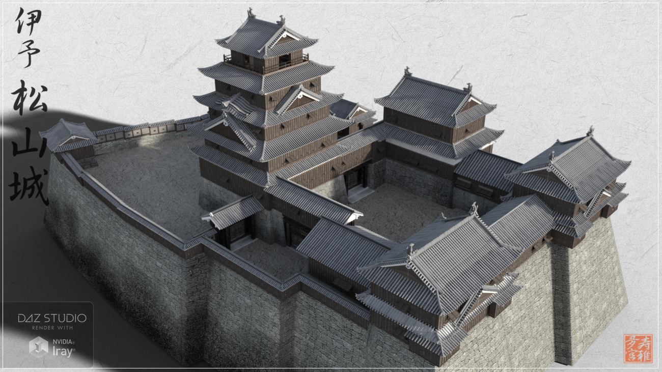 Iyo Matsuyama Castle New Version by: sugatak, 3D Models by Daz 3D