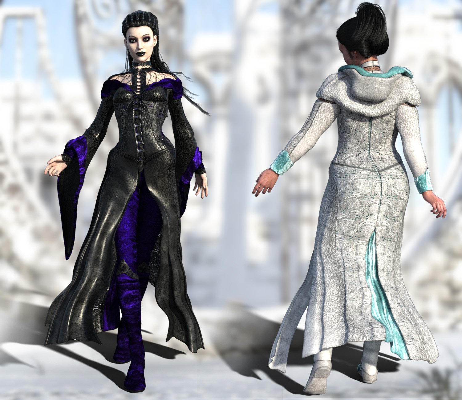The NightQueen Wardrobe Collection for Genesis 3 Female(s) by: ArkiShox-Design, 3D Models by Daz 3D