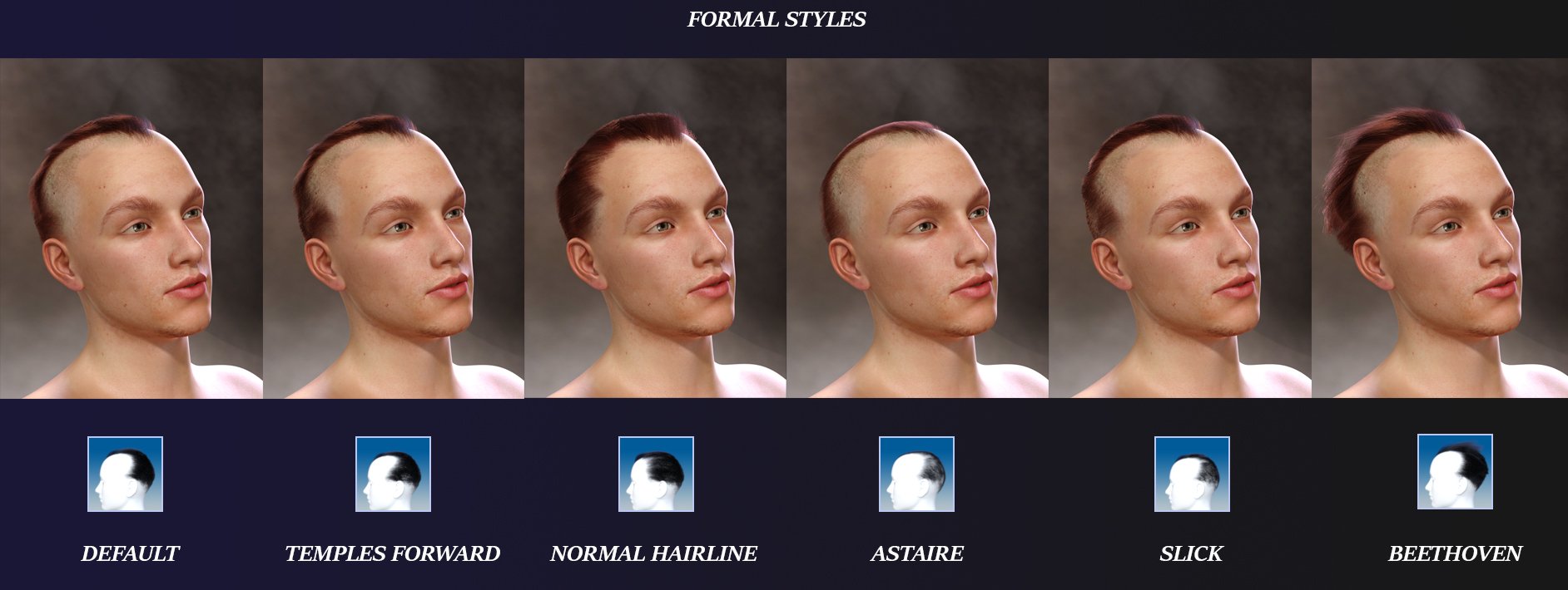 Deep Hairline for Genesis 3 Deep Hairline for Genesis 3 by: SimonWM, 3D Models by Daz 3D