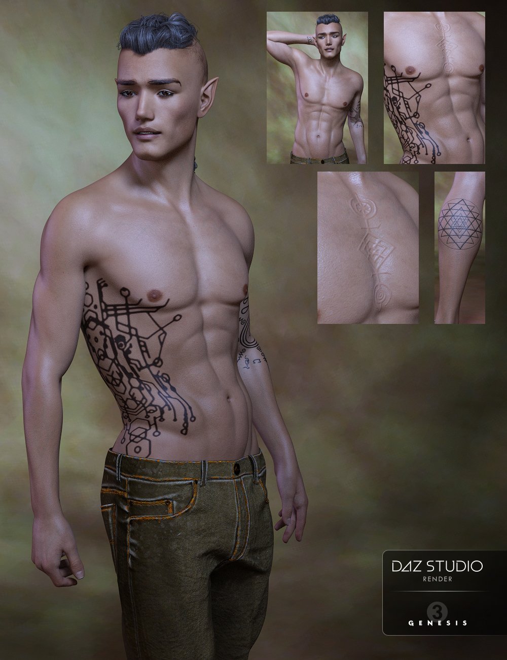 Damen for Genesis 3 Male by: Darwins Mishap(s), 3D Models by Daz 3D