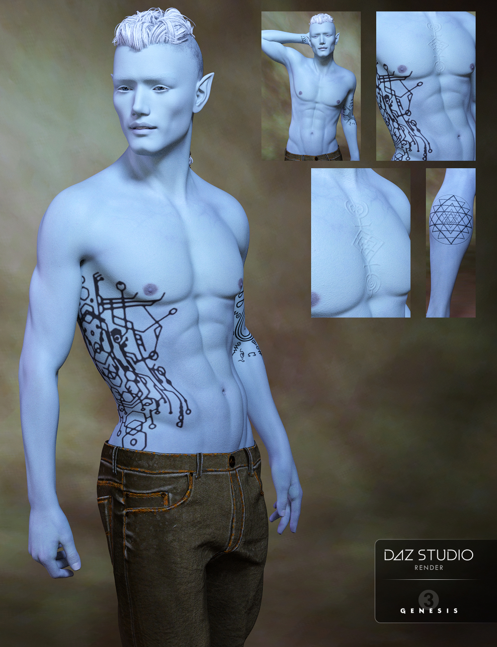 Damen for Genesis 3 Male by: Darwins Mishap(s), 3D Models by Daz 3D