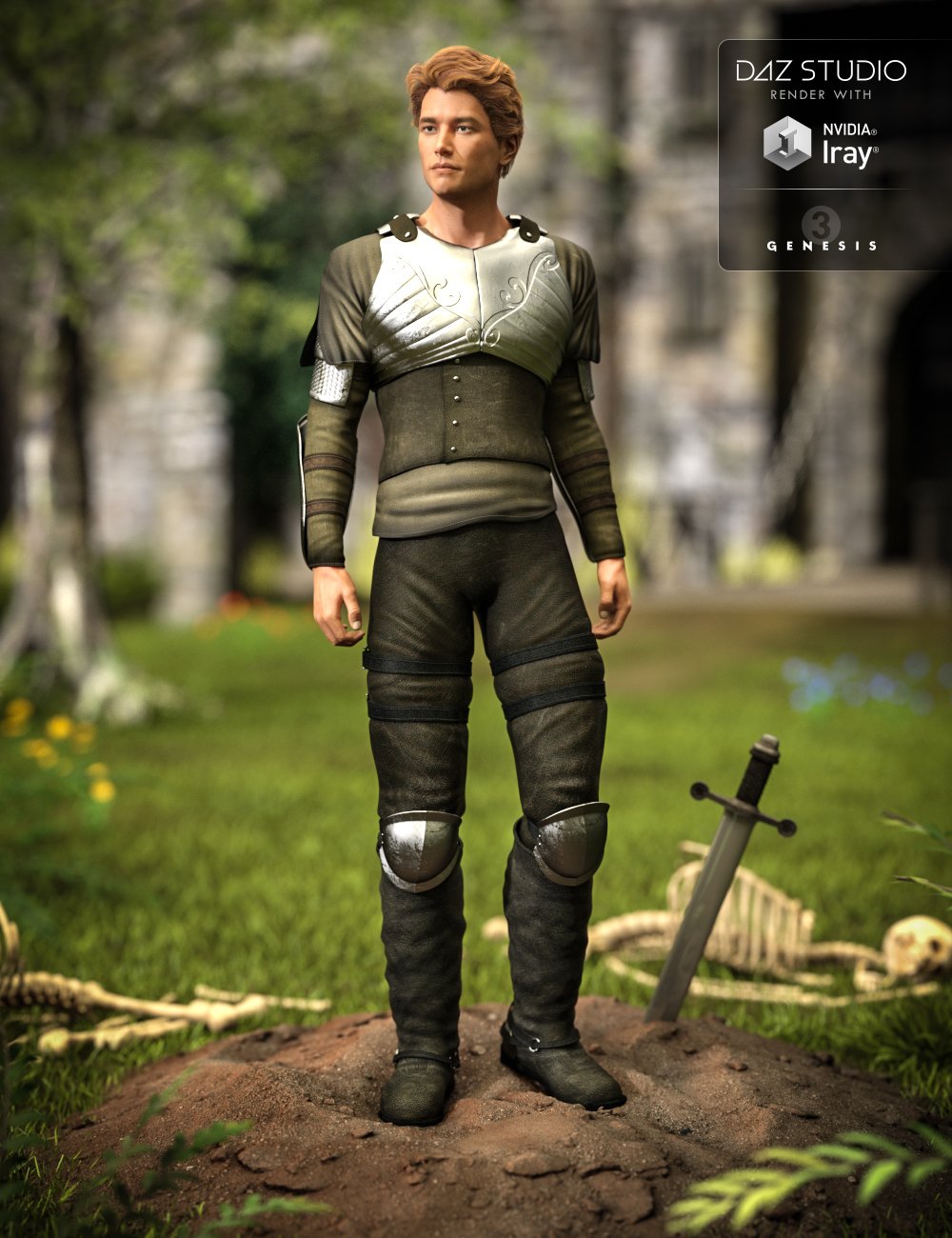 Light Foot Soldier Outfit for Genesis 3 Male(s) by: Barbara BrundonLilflameUmblefugly, 3D Models by Daz 3D