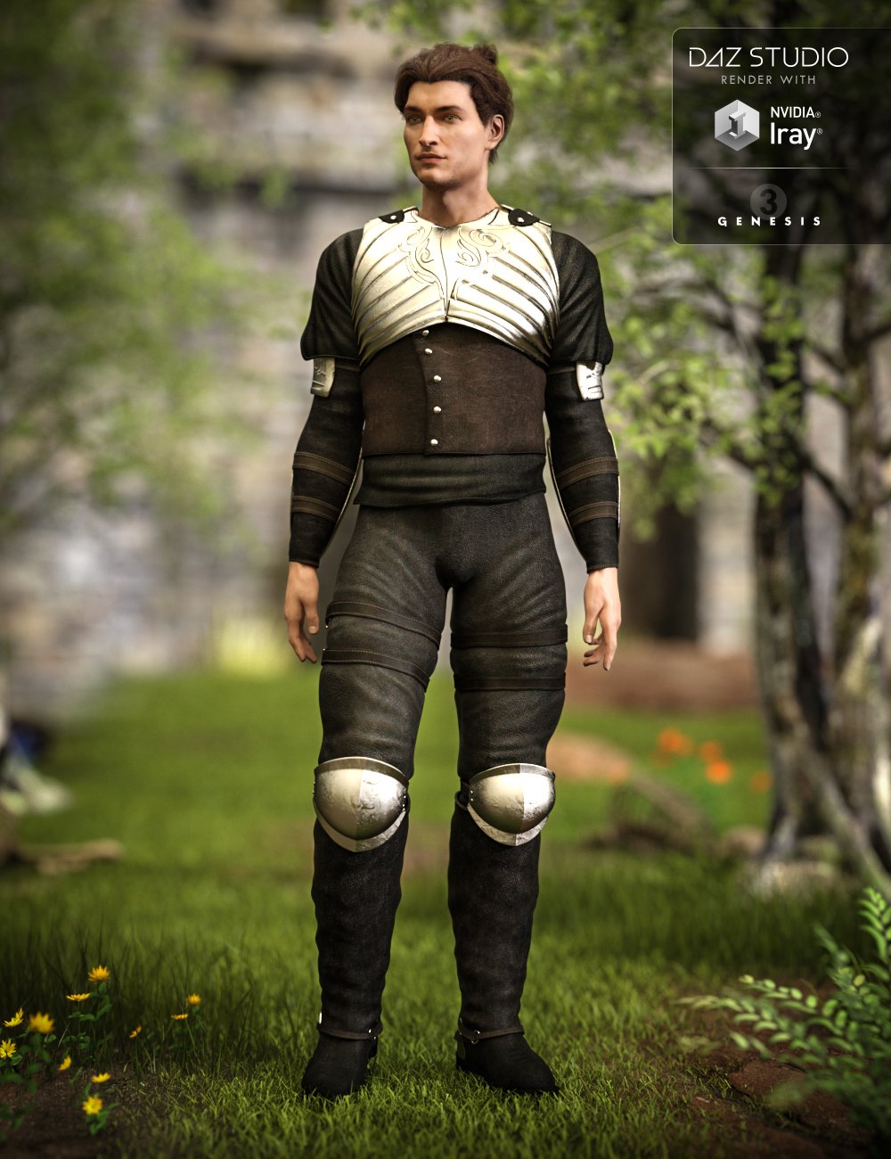 Light Foot Soldier Outfit for Genesis 3 Male(s) by: Barbara BrundonLilflameUmblefugly, 3D Models by Daz 3D