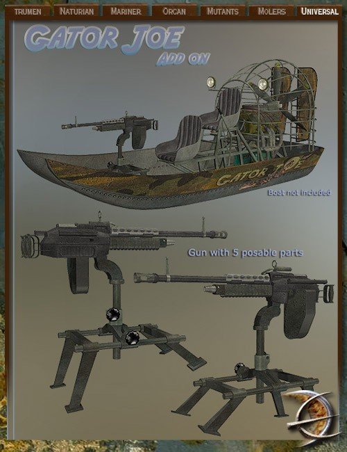 Desolation Earth - Gator Joe Swamp Boat Expansion Desolation Earth - Gator Joe Swamp Boat Expansion by: AbrahamDaniemarforno, 3D Models by Daz 3D