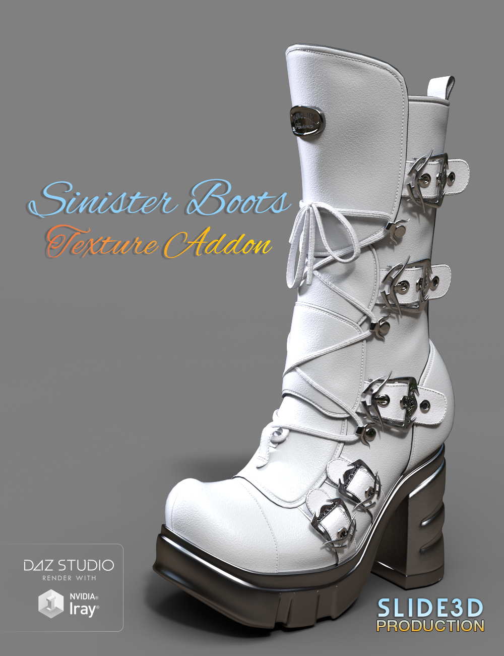 Slide3D Sinister Boots for Genesis 3 Female(s) Texture Addons by: Slide3D, 3D Models by Daz 3D