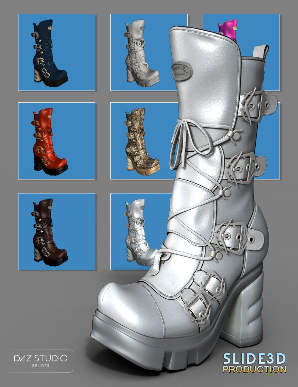 Slide3D Sinister Boots for Genesis 3 Female(s) Texture Addons Slide3D Sinister Boots for Genesis 3 Female(s) Texture Addons by: Slide3D, 3D Models by Daz 3D
