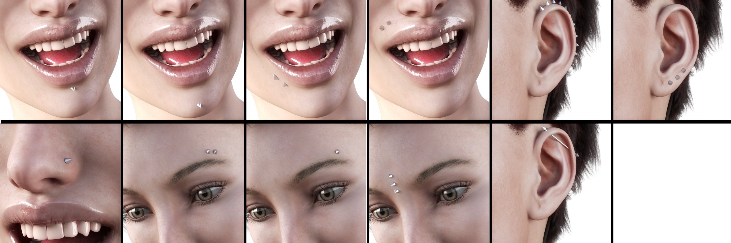 Piercing Collection Piercing Collection by: Neikdian, 3D Models by Daz 3D