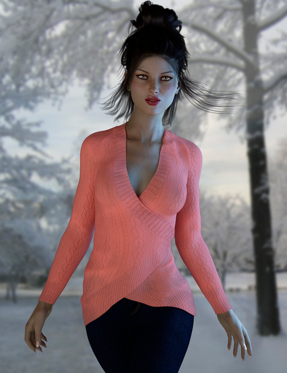 Fashion Sweater Outfit for Genesis 3 Female(s) by: xtrart-3d, 3D Models by Daz 3D