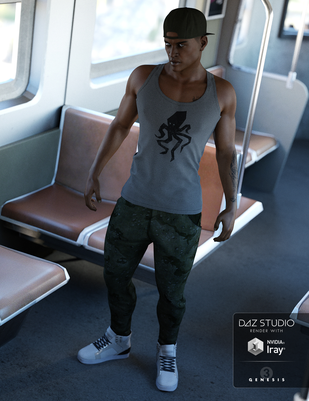 Hip Hop Outfit for Genesis 3 Male(s) by: NikisatezAnna Benjamin, 3D Models by Daz 3D
