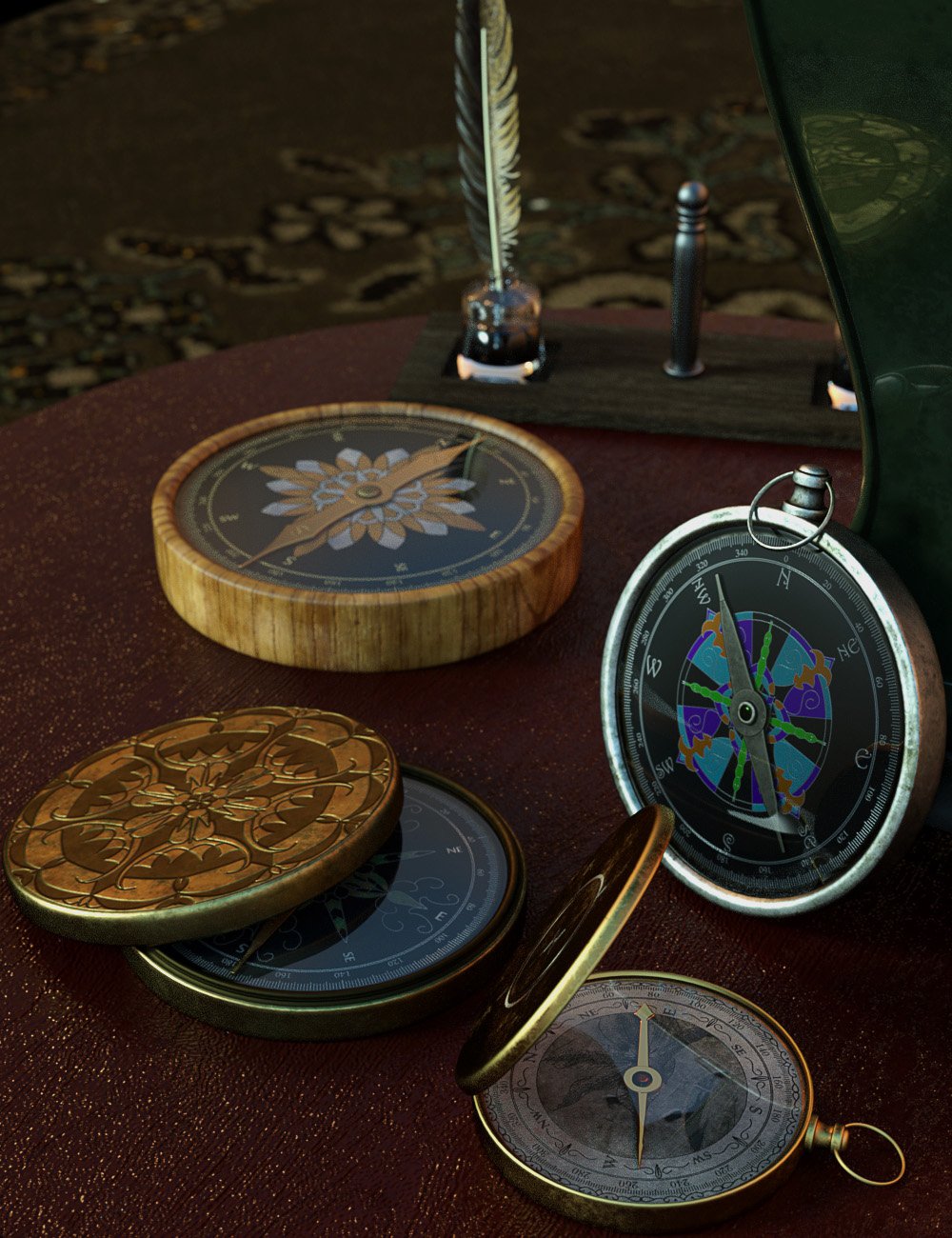 Which Way Compass Props by: ARTCollab, 3D Models by Daz 3D