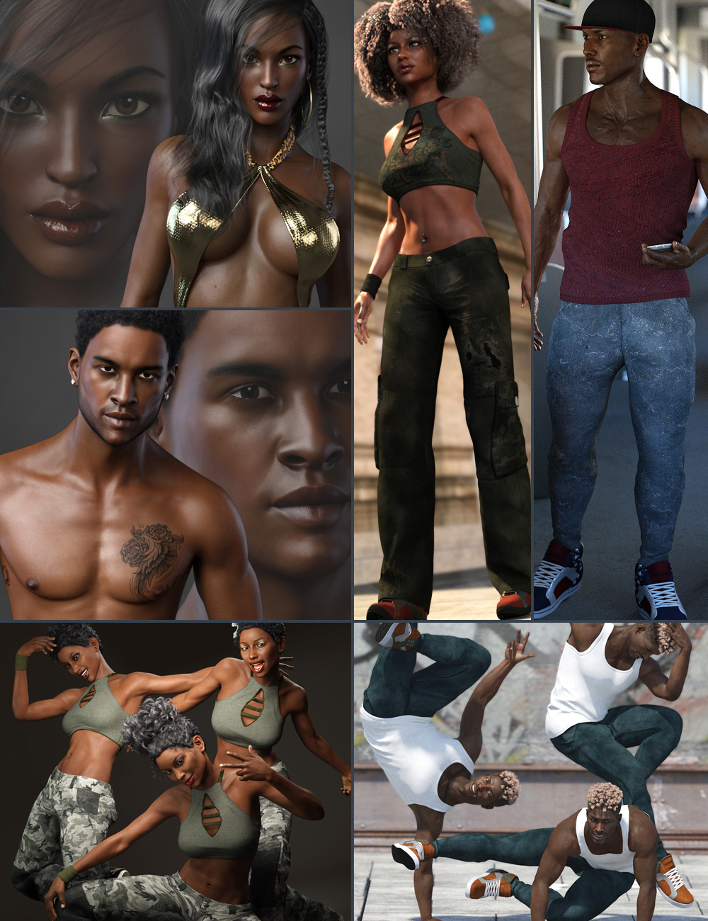 Hip Hop Bundle by: , 3D Models by Daz 3D