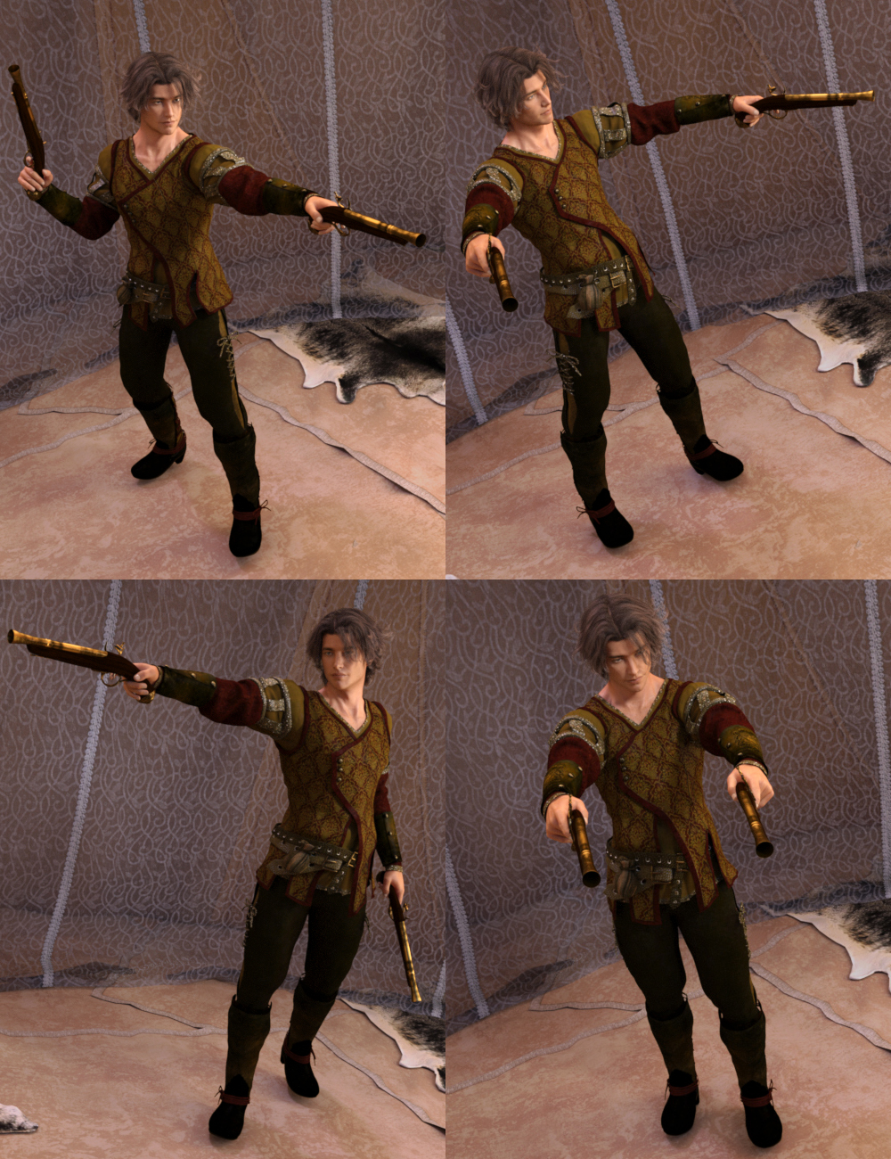 Blunderbuss and Poses for Genesis 3 and 8 Male(s) and Female(s) by: Didier, 3D Models by Daz 3D