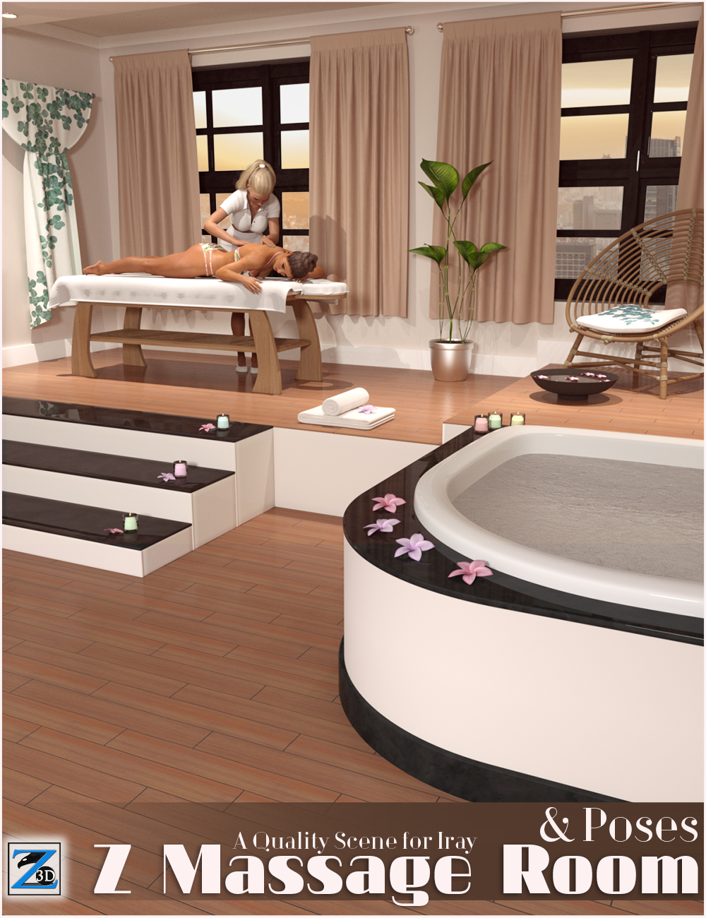 Z Massage Room & Poses by: Zeddicuss, 3D Models by Daz 3D