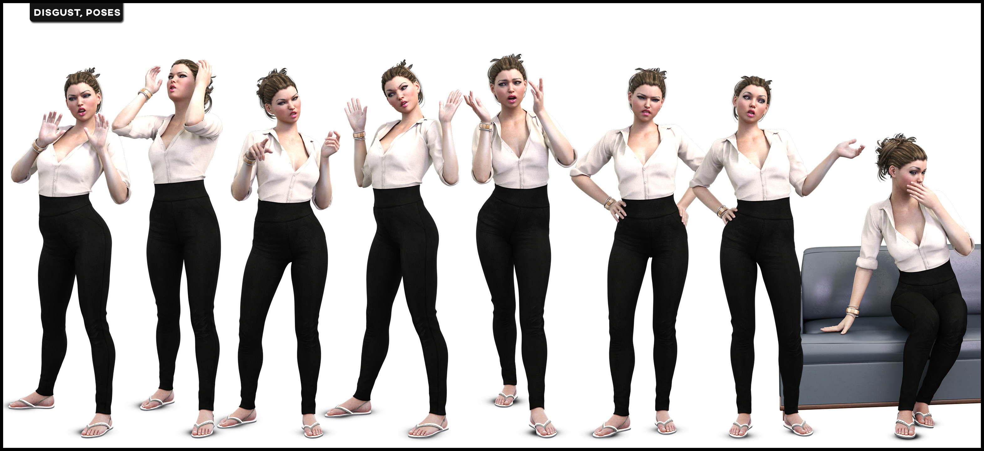 i13 Anger Disgust and Rage Poses and Expressions for Genesis 3 Female(s) by: ironman13, 3D Models by Daz 3D