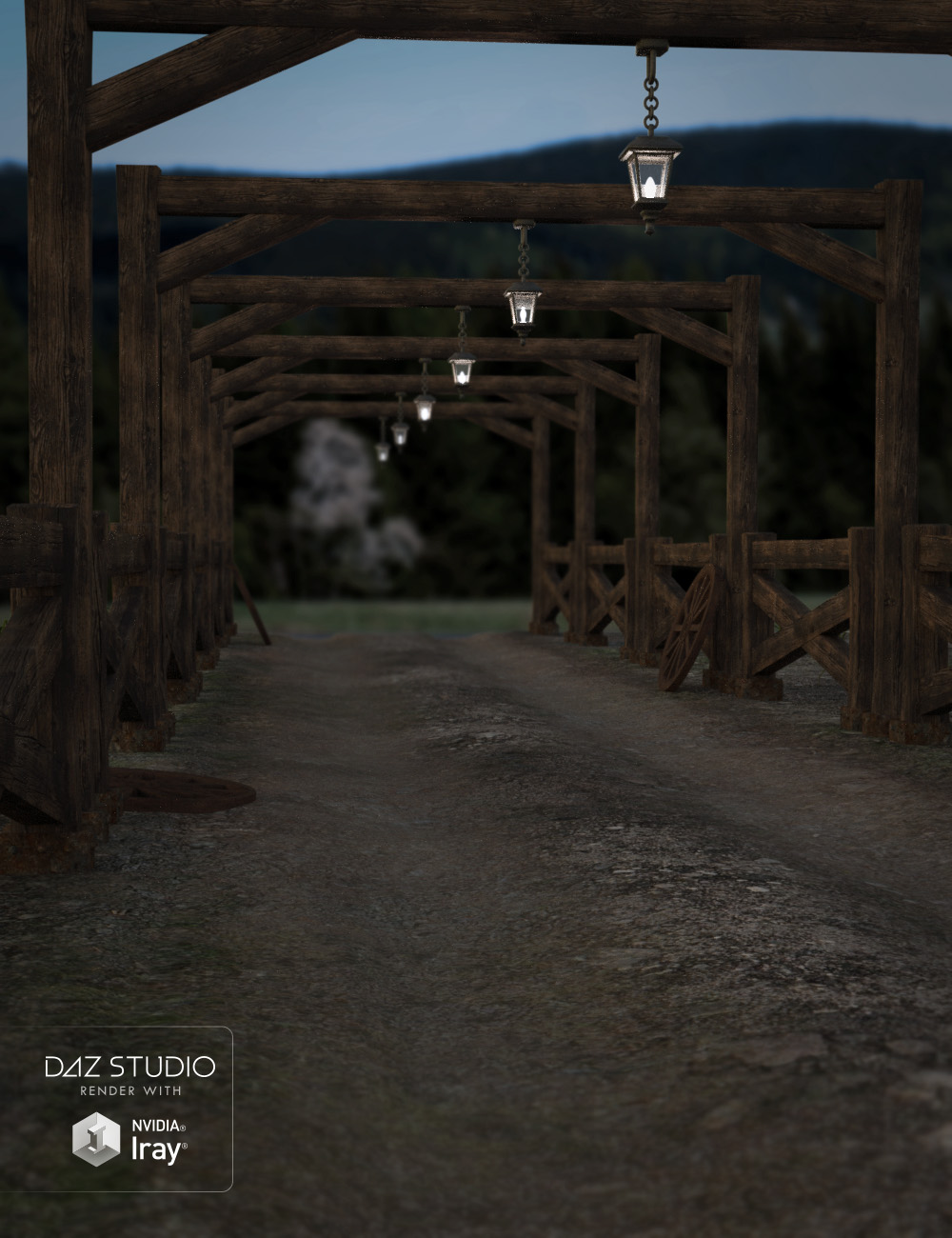 Ranch Road Path by: , 3D Models by Daz 3D