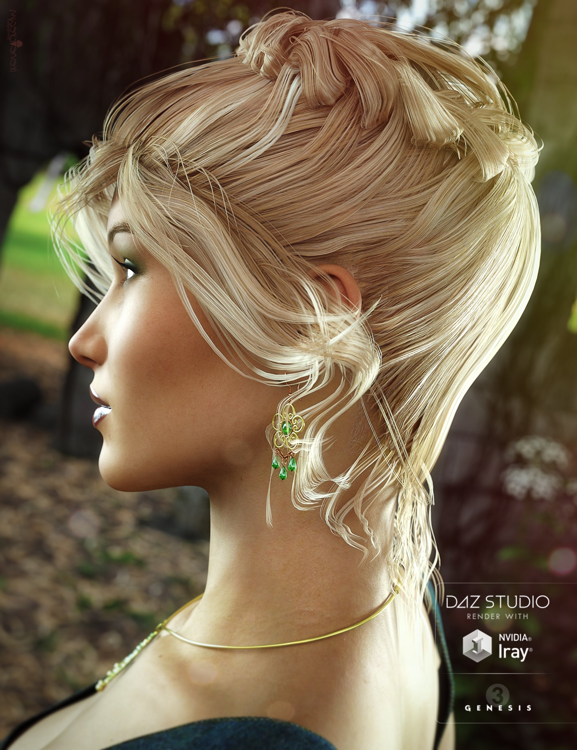 Date Night Hair for Genesis 3 Female(s) by: goldtassel, 3D Models by Daz 3D