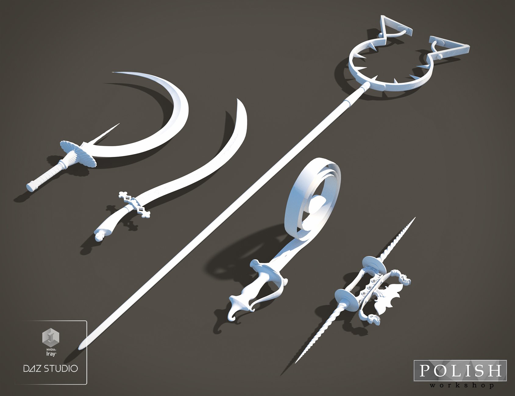 Rare Ancient Weapons and Poses for Genesis 3 and 8 Male(s) and Female(s) by: Polish, 3D Models by Daz 3D