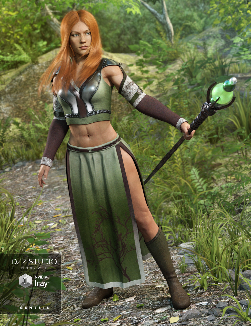 Woodland Summoner Outfit for Genesis 3 Female(s) by: , 3D Models by Daz 3D